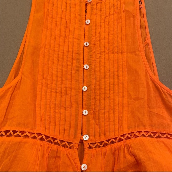 Free People Orange Crochet Tank Size Medium - Picture 5 of 9